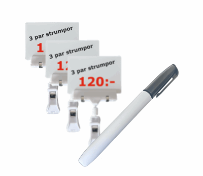 Informationsskylt med penna